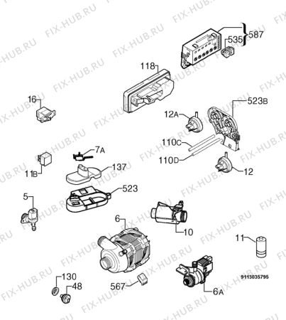 Взрыв-схема посудомоечной машины Arthurmartinelux ASF45012 - Схема узла Electrical equipment 268